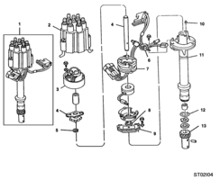 CHASSIS WIRING-LAMPS Chevrolet Small Truck (Mexico) IGNITION DISTRIBUTOR  1991-1994