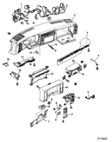 FRONT BODY STRUCTURE-MOLDINGS & TRIM-MIRRORS Chevrolet Small Truck (Mexico) COJIN Y PANEL DE INSTRUMENTOS  1991-1994
