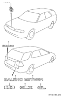 Body Chevrolet Baleno/Esteem SY413-2 EMBLEM / DECAL (5DR)