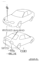 Body Suzuki Baleno/Esteem SY413-3, -4, -5 EMBLEM / DECAL (4DR)