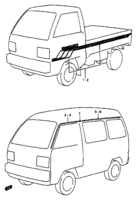 Body Chevrolet Carry/Super Carry SK410, -2 STRIPE TAPE/MOLDING