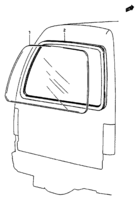 Body Chevrolet Carry/Super Carry SK410, -2 BACK DOOR GLASS (V)