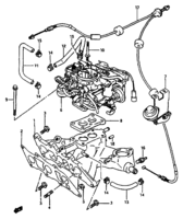 Engine Chevrolet Forsa Swift SA310 INTAKE MANIFOLD AND CARBURETOR (AT)