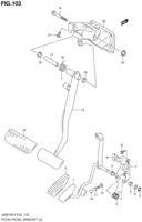 Suspension/Brake Chevrolet Grand Vitara XL-7 JA627W-3 PEDAL AND PEDAL BRACKET (LHD:AT:N/AUTO CRUISE)