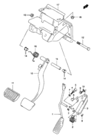 Suspension/Brake Chevrolet Jimny SN413Q, Q-2, V-2 PEDAL / PEDAL BRACKET (RHD:AT)