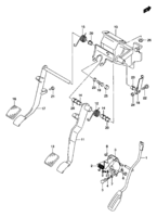 Suspension/Brake Chevrolet Jimny SN413Q, Q-2, V-2 PEDAL / PEDAL BRACKET (PETROL:LHD:MT)