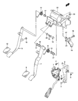 Suspension/Brake Suzuki Jimny SN413Q, Q-2, V-2 PEDAL / PEDAL BRACKET (DIESEL:LHD:MT)