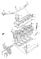 Engine Chevrolet Jimny SN413Q, Q-2, V-2 CYLINDER HEAD (DIESEL)