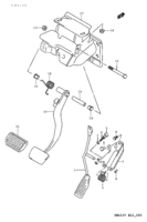Suspension/Brake Suzuki Jimny SN413V PEDAL/PEDAL BRACKET (RHD:AT)