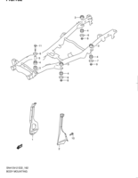 Body Suzuki Jimny SN413V-2, -3, -4 BODY MOUNTING
