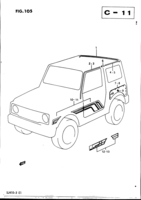 Body Chevrolet Samurai/SJ SJ410, -3, -4, -5 [K,P,Q,V,W] ROOF MOULDING (TYPE 4,TYPE 5:O, Q, W, V)