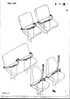 Body Chevrolet Samurai/SJ SJ410, -3, -4, -5 [K,P,Q,V,W] SEAT BELT (WEBBING AND WIRE BUCKLE TYPE:O, Q, V, W)