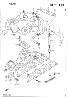 Engine Chevrolet Samurai/SJ SJ413-4, -5 INTAKE MANIFOLD (E17,E18 AND E39:W/CATALYZER)