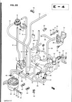 Engine Chevrolet Samurai/SJ SJ413-4, -5 EMISSION CONTROL SYSTEM (E17,E18 AND E39:W/CATALYZER)