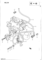Engine Chevrolet Samurai/SJ SJ413-4, -5 EMISSION CONTROL SYSTEM (E22,E25:W/CATALYZER)