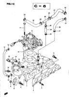 Engine Suzuki Samurai/SJ SJ413Q-6, -7; V-6, -7 INTAKE MANIFOLD (W/FUEL INJECTION)