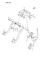Suspension/Brake Chevrolet Swift SF416, -2 PEDAL AND PEDAL BRACKET (MT:LHD)