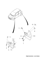 BODY&EXTERIOR [BUMPER] Chevrolet MATIZ + SPARK (M100) [EUR] GUARD-MUD  (6750)