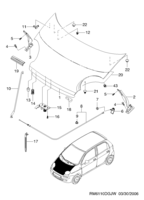 BODY&EXTERIOR [FRONT BODY] Chevrolet Matiz + Spark (M100) [GEN] HOOD PANEL  (6110) (LH)