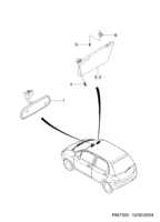 INTERIOR [HEADLINING] Chevrolet MATIZ + SPARK (M100) [EUR] SUNSHADE & INSIDE MIRROR  (7350)