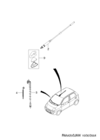 ELECTRICAL EQUIPMENTS [ELECTRICAL PARTS] Chevrolet Matiz + Spark (M100) [GEN] ANTENNA  (5420) (LH)