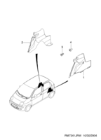 INTERIOR [HEADLINING] Chevrolet Matiz + Spark (M100) [GEN] WHEELHOUSE TRIM-REAR  (7341)