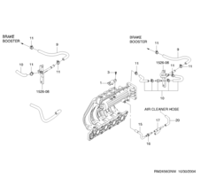 FUEL&ENGINE CONTROL [INTAKE&EXHAUST] Chevrolet Matiz + Spark (M100) [GEN] VACUUM HOSE  (2456) (LH)