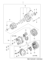 ENGINE [ENGINE ELECTRIC] Chevrolet MATIZ + SPARK (M100) [EUR] ALTERNATOR UNIT(MANDO 0.8)  (1740)