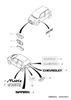 BODY&EXTERIOR [MOLDING PARTS] Chevrolet Matiz + Spark (M100) [GEN] EMBLEM & LETTERING  (6650) (LH)