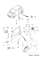 BODY&EXTERIOR [FRONT DOOR PARTS] Chevrolet MATIZ + SPARK (M100) [EUR] FRONT DOOR LOCKING  (6220)