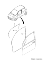 BODY&EXTERIOR [FRONT DOOR PARTS] Chevrolet MATIZ + SPARK (M100) [EUR] FRONT WEATHERSTRIP  (6240)