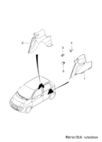 INTERIOR [HEADLINING] Chevrolet Matiz + Spark (M100) [GEN] WHEELHOUSE TRIM-REAR  (7341) (LH)