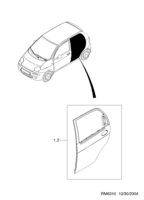 BODY&EXTERIOR [REAR DOOR PARTS] Chevrolet MATIZ + SPARK (M100) [EUR] DOOR PANEL-REAR  (6310)
