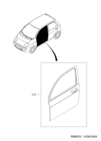 BODY&EXTERIOR [FRONT DOOR PARTS] Chevrolet Matiz + Spark (M100) [GEN] DOOR PANEL-FRONT  (6210)