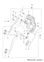 CHASSIS [PEDAL & CLUTCH SYSTEM] Chevrolet Matiz + Spark (M100) [GEN] PEDAL & PEDAL BRAKE(MANUAL CLUTCH/LHD)  (4430)