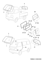 BODY&EXTERIOR [MOLDING PARTS] Chevrolet Damas/Labo (B150/B175) [GEN] GLASS  (6640)