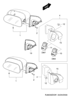 BODY&EXTERIOR [MOLDING PARTS] Chevrolet Lacetti + Optra (J200) [GEN] OUTSIDE MIRROR  (6630)