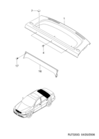 INTERIOR [HEADLINING] Chevrolet LACETTI + NUBIRA + OPTRA (J200) [EUR] SHELF BACK PANEL I  (7320)