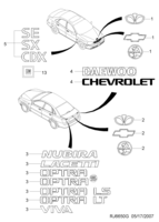BODY&EXTERIOR [MOLDING PARTS] Chevrolet Lacetti + Optra (J200) [GEN] EMBLEM&LETTERING  (6650)