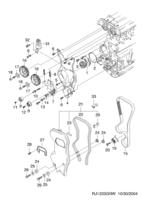 ENGINE [CYLINDER HEAD] Chevrolet LACETTI + NUBIRA + OPTRA (J200) [EUR] TIMING COVER(FAM II DOHC)  (1333)