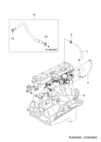 FUEL&ENGINE CONTROL [AIR INTAKE&EXHAUST PIPE] Chevrolet LACETTI + NUBIRA + OPTRA (J200) [EUR] VACUUM HOSE(FAM II DOHC)  (2453)