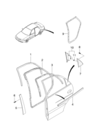 BODY&EXTERIOR [REAR DOOR PARTS] Chevrolet Nubira (J100) [GEN] REAR WEATHERSTRIP  (6340)