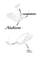 CARROSSRIE&EXTERIEUR [MOULURES] Chevrolet Nubira (J100) [GEN] EMBLEME&INSCRIPTIONS  (6650) (RH)