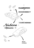 BODY&EXTERIOR [MOLDING PARTS] Chevrolet NUBIRA (J100) [EUR] EMBLEM&LETTERING  (6650) (LH)