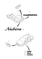 BODY&EXTERIOR [MOLDING PARTS] Chevrolet NUBIRA (J100) [EUR] EMBLEM&LETTERING  (6650)