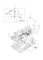 COMBUSTIBLE Y CONTROL DEL MOTOR [ADMISIÓN DE AIRE Y TUBO DE ESCAPE] Chevrolet Nubira (J100) [GEN] MANGUITO DE VACÍO(FAM II DOHC)  (2453)