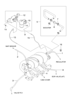 FUEL&ENGINE CONTROL [AIR INTAKE&EXHAUST PIPE] Chevrolet Nubira (J100) [GEN] VACUUM HOSE(FAM I DOHC)  (2451) (RH)