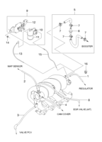 FUEL&ENGINE CONTROL [AIR INTAKE&EXHAUST PIPE] Chevrolet Nubira (J100) [GEN] VACUUM HOSE(FAM I DOHC)  (2451) (LH)