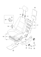 INTERIOR [SEAT&BELT] Chevrolet Nubira (J150) [GEN] FRONT SEAT PARTS  (7520) (RH)