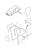 BODY&EXTERIOR [REAR DOOR PARTS] Chevrolet Nubira (J150) [GEN] REAR WEATHERSTRIP  (6340)